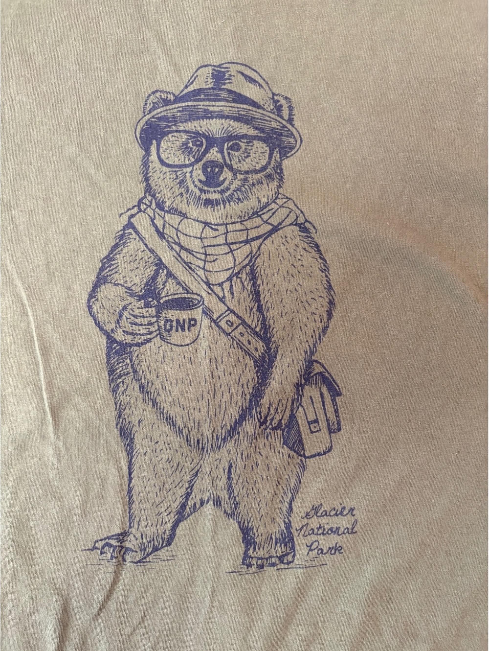 Glacier National Park Bear Graphic T Shirt Large MV Sport Outdoor Hiking Tee